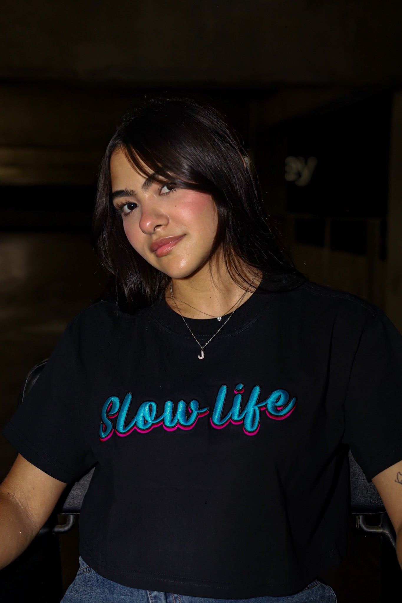 Women’s Crop Tee [SlowLife] Miami Night